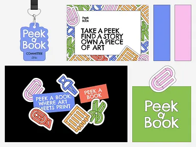 Peek a Book : Artbook Event - Visual Identity animation artbook book event brand brand identity branding cartoon colorful corporate identity event event branding icon design identity design illustration logo logotype motion graphics retro visual branding visual identity