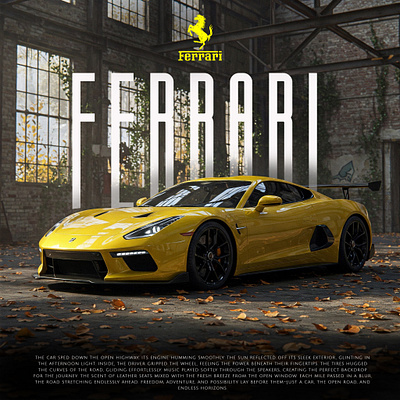 FERRARI CAR POSTER DESIGN | SPORT CAR branding car design ferrari ferraricarposter flyer flyer design graphic design poster poster design sportcar