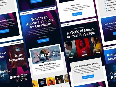 Musicbed Vendor Emails art direction brand design email design graphic design