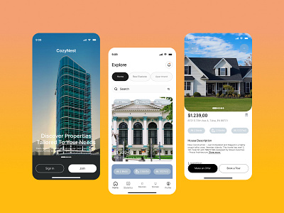 Real Estate Mobile App Design app design clean mobile app product detail product screen real estate real estate agency real estate app real estate design rent app ui uiux ux ux design