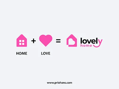 Lovely Home Logo app brand branding color design graphic design home home logo illustration logo love love logo minimal prio hans typography ui ux vector web website