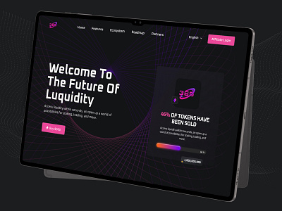 360 Token Landing 360 airdrop branding homepage landing landing page liquidity presale staking token trading ui design web3 website