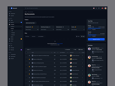 My Documents / File Management UI Dashboard app app design dashboard design file file library file management flat manager menu minimal my document ui upload upload file ux