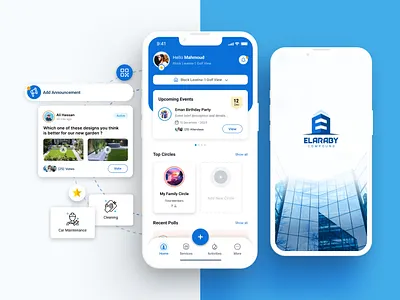 Community & Social Circles App branding circles community compound concierge app digital app digital experience family home services social app ui ux