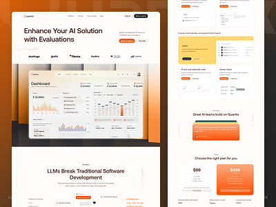 Quantix - AI Agent LLM Application Landing page ai agent ai application ai inspiration ai landing page ai tech artificial intelligence design dribbble best dribbble trending interaction machine learning product design saas design saas ui ui ui design ux web design