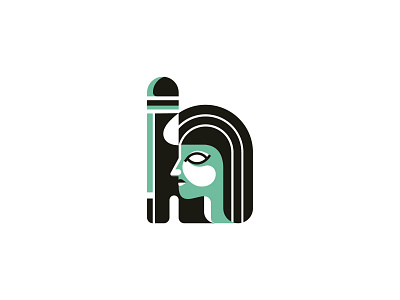 Geometric Women, Head + Letter H Logo brand designer brand identity branding egyptian geometric geometric logo icon illustration letter h logo logo design logo designer logos logotype mark queen unique vector art women women logo
