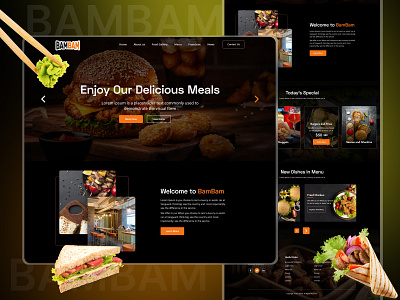 BAMBAM Food Delivery Landing Page delivery design food app food delivery fresh delivery graphic design landingpage motion graphics order ui ui ux website