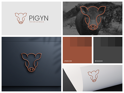 Pigyn Logo animals awesome boar branding circle clean corporate branding design golden ratio grid illustration inspirations logo minimal modern pig simple vector