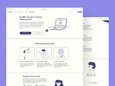 No B.S Course to Impact Measurement Landing Page course landing page doodles landing page no b.s. web design