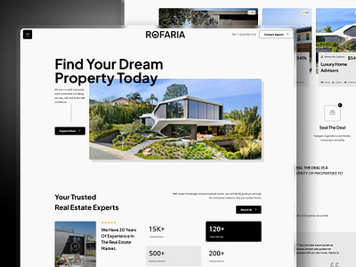 Rofaria - Real Estate & Property Agents Landing Page agents architecture design elementor figma html landing page modern property real estate ui web