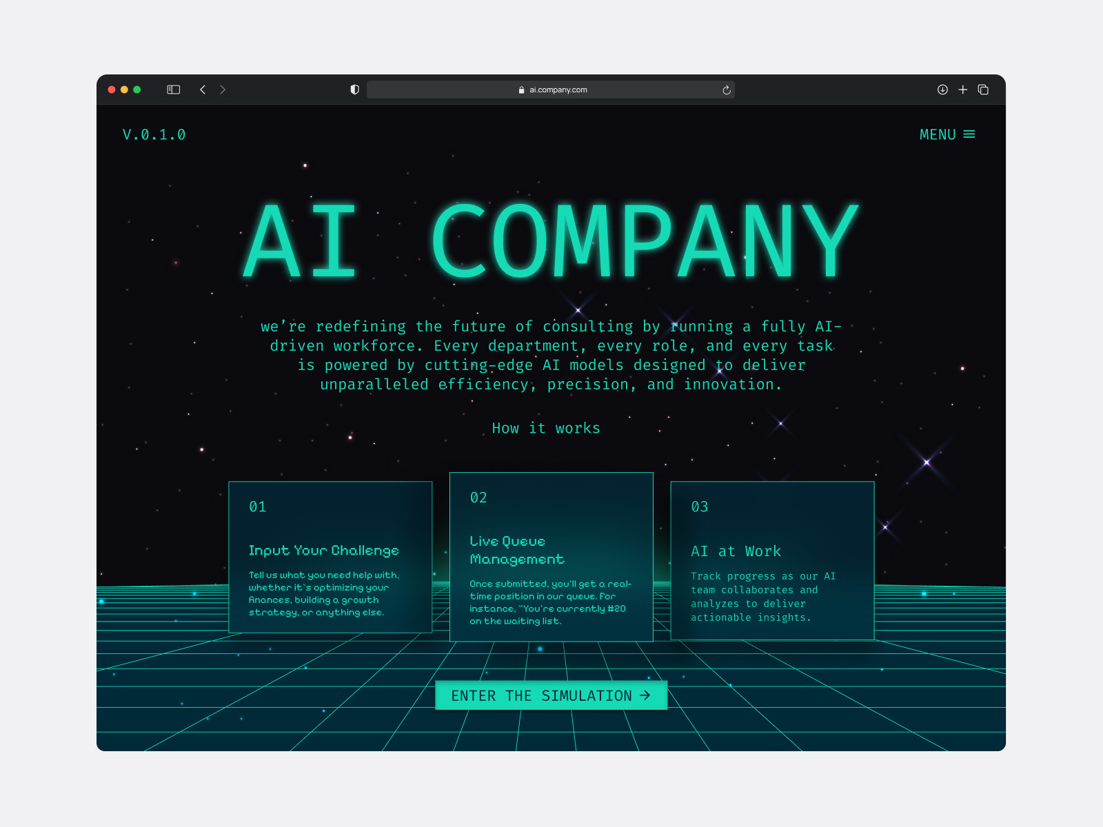 AI Company Management - AI Command Center UI Design ai ai company ai design artificial command prompt company ai design green linux prompt space terminal ui ui design uiux ux web web design