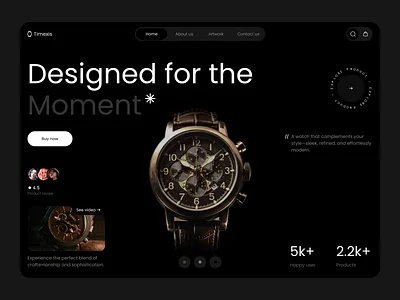 Design for the Movement – A Watch Website dribble ecommerce luxurydesign watchwebsite web design