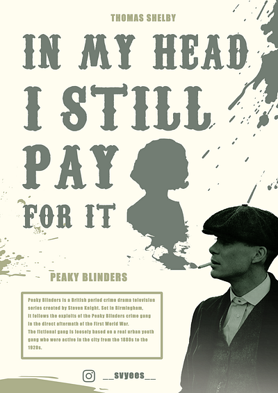 PEAKY BLINDERS POSTER creativeposter graphic design peakyblinders posterdesign thomasshelby typography visualdesign