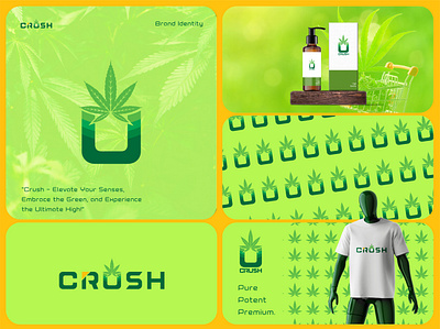 "CRUSH" Hemp Weed CBD Store logo Design & Branding brand book brand guideline brand identity branding cannabisbranding cannabisleaf cbdlogo creative logo design graphic design greenleaflogo hemplogo hempstorebrand herbalwellness logo marijuanadesign medicalcannabis natureinspiredlogo organichemp weedlogo