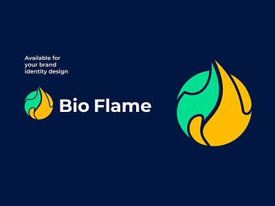 Bio flame logo identity bio brand identity branding circle commercial energy fire flame fuel gas identity industrial logo logo design mark petroleum plant technology vector visual identity