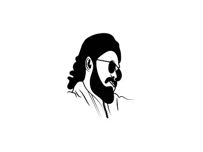 Indian Movie Pushpa 2 Actor Allu Arjun Minimal Illustration Icon allu arjun black graphic design icon illustration indian logo minimal pushpa 2 vector