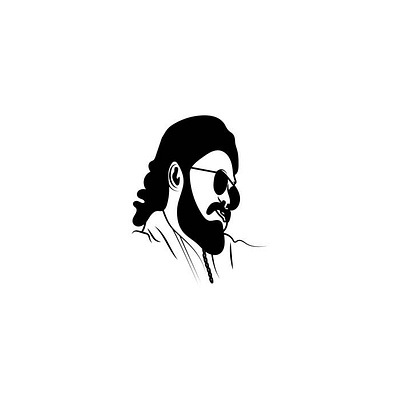 Indian Movie Pushpa 2 Actor Allu Arjun Minimal Illustration Icon allu arjun black graphic design icon illustration indian logo minimal pushpa 2 vector