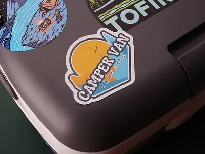 Camper Van Cannabis Custom Outdoor Stickers branding camper campers camping stickers cheap stickers graphic design logo logo creation logo design logo design outdoor stickers printing sticker printing waterproof stickers weatherproof stickers