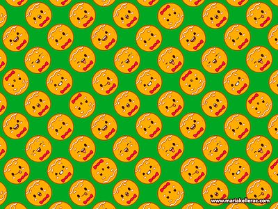 Gingerbread pattern biscuit cartoon character children christmas cookie cute emoji expressions galleta gingerbread illustration kawaii kids mexico motif navidad noel pattern