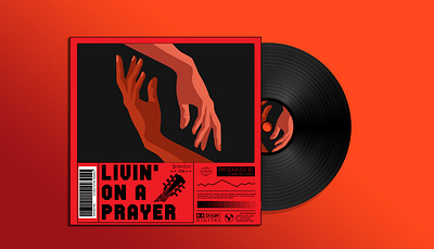 Livin' on a Prayer Mockup album album cover album cover art bon jovi bon jovi music branding cover art design graphic design illustration logo music packaging typography