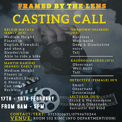 CASTING CALL graphic design