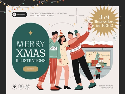 MERRY XMAS ILLUSTRATIONS 18design candy cartoon christmas clean ui holiday illustration merry christmass merry xmas merrychristmas minimalism new year santa santa claus the18.design ui uidesign winter xmas xmas illustration