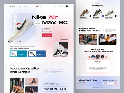 Nike Sneakers Landing Page Design air jordan airmax ecommerce fashion fitness footwear homepage landing page nike nike air nike running nike shoes shoe shoe store sneaker sneaker store sport web design website website design