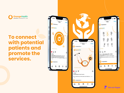 Orange Health Social Media Design app branding design illustration logo orangehealth penonpaper socialmedia ui ui design ui ux uidesign