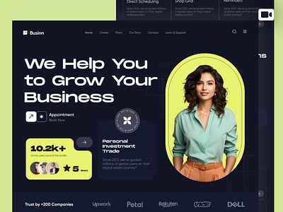 business agency web ui design agency agency website branding branding design business ui business website clean ui design hero section minimal modern ui saas website ui ux web web design website design