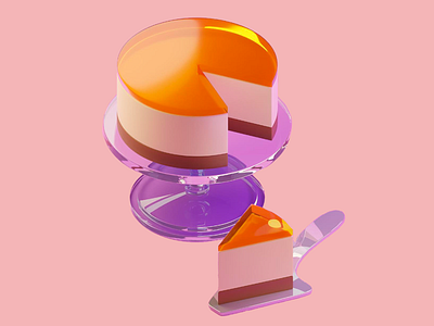 3D digital illustration low-poly cake 3d 3d art 3d art work 3d design 3d dessert design 3d illustration abstract cake cake slice clean colorful dessert digital art micro living minimalist modern pink background playful sweet whimsical