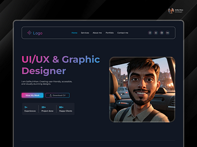 Personal Portfolio Landing Page Design best design best landing page branding case study design idea design inspiration figma graphic design hero section illustration landing page mobile screen personal portfolio portfolio sofikul khan top design trending design 2025 ui ux website design