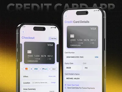 Credit Card App Checkout Design apk design app checkout app design app designer app interface brand identity checkout design credit card app modern ui ui design ui ux ux design web design