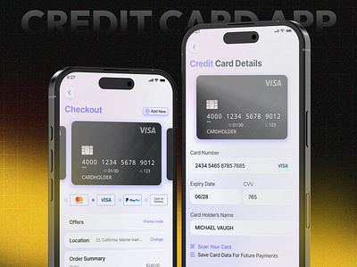 Credit Card App Checkout Design apk design app checkout app design app designer app interface brand identity checkout design credit card app modern ui ui design ui ux ux design web design