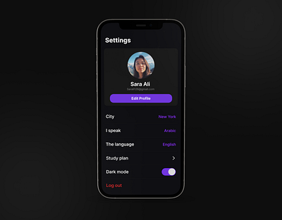 Daily UI 007, settings page