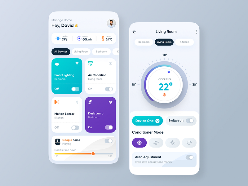 Homo - Smart Home Mobile App UI app app design control guard home system home automation house infotaiment mobile mobile app mobile app design mobile ui remotecontrol settings smart smart home app smartdevice smarthome smarthouse temperature