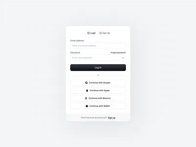 Login UI with Multiple Auth Options authentication authentication experience authentication methods authentication options button email input group login login button login design login designs login form login page ui login ui modern login ui password sign in signin two factor authentication wallet login