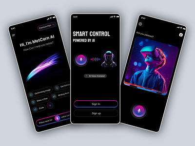 MetCorn- AI Artificial Intelligence Voice Command Mobile App ai ai app ai assistant ai startup ai voice app artificial intelligence chat gpt company interface machine learning mind journey mobile mobile application tech technology trend ui ui trend ux