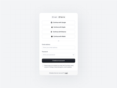 Signup UI with Multiple Auth Options a signup form ui authentication figma sign up figma sign up page login register sign up sign up page ui sign up process ui sign up ux ui signup signup design signup designs signup form signup form ui signup page design signup ui