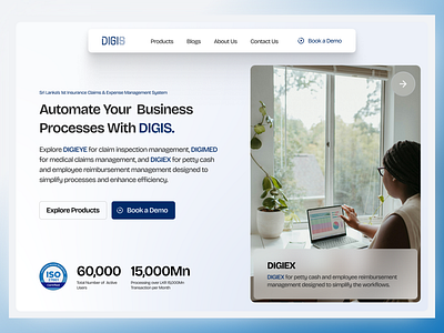 DIGIS Website Landing Page branding design fintech ui landing page ui minimalist saas ui ui design uidesign ux ux design