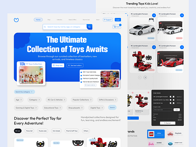 Kids Toy Store UI Design e commerce kids kids toys landing page toys landing page toys website ui ui design ui ux ux ux design website