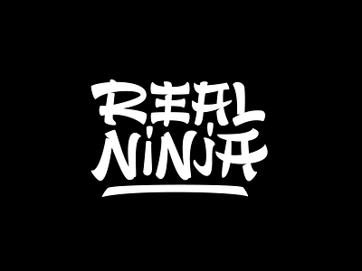 Real Ninja calligraphy font lettering logo logotype typography vector