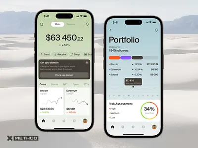 Cryptowallet Mobile App android app bitcoin crypto cryptocurrency dashboard design exchange figma finance fintech ios mobile stocks ui ux wallet web3