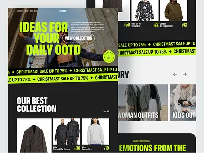TOKONS - E Commerce Landing Page big type bold typography brutal brutalism brutalist clothes clothing design e commerce ecommerce fashion landing page minimal minimalist modern style ui ux web web design