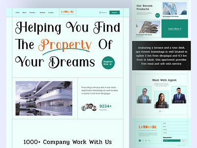 Real Estate Website clean ui interior landing page landing page design landlord listing page product design property property listing real estate real estate header section realestate agency ui design ui kit web web desig webdesign website website design