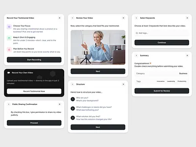 Testimonial Video Submission UI dialog dialogs engagement feedback system modal modal dialog modal dialog box modal ui review platforms testimonial testimonial form testimonial video usability video submission ui video testimonial video testimonial software video testimonials