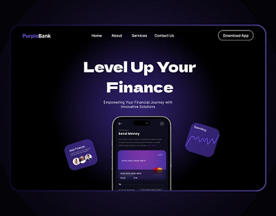 Purple Bank Web Design bank figma finance landing page uiux web deisgn website design