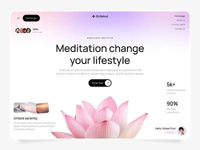Mindful Living – Meditation & Wellness App UI calmmind digital wellness dribbble healing ui health and wellness holistic health meditationapp mentalhealth mind full living mindfulnessui minimal ui peaceful desgin relaxationapp selfcareui serene experience user experience uxui design wellness tech wellnessdesign yogaapp