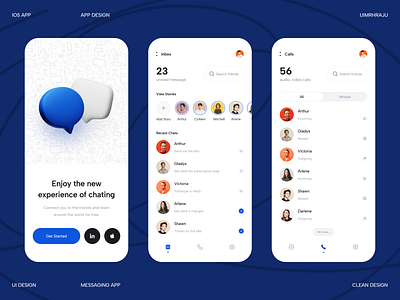 Messaging App 3d app design chat chat app clean design light mode messaging messaging app minimal mobile app mobile app design mobile design mobile ui ui design ui ux design user interface ux design