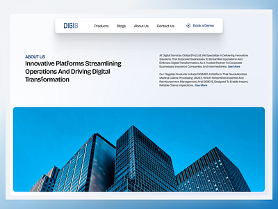 DIGIS Website - About us Page UI design branding clean design fintech illustration insure tech logo minimalist saas ui uidesign ux