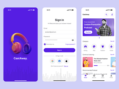 CastAway interface podcast trend ui ux